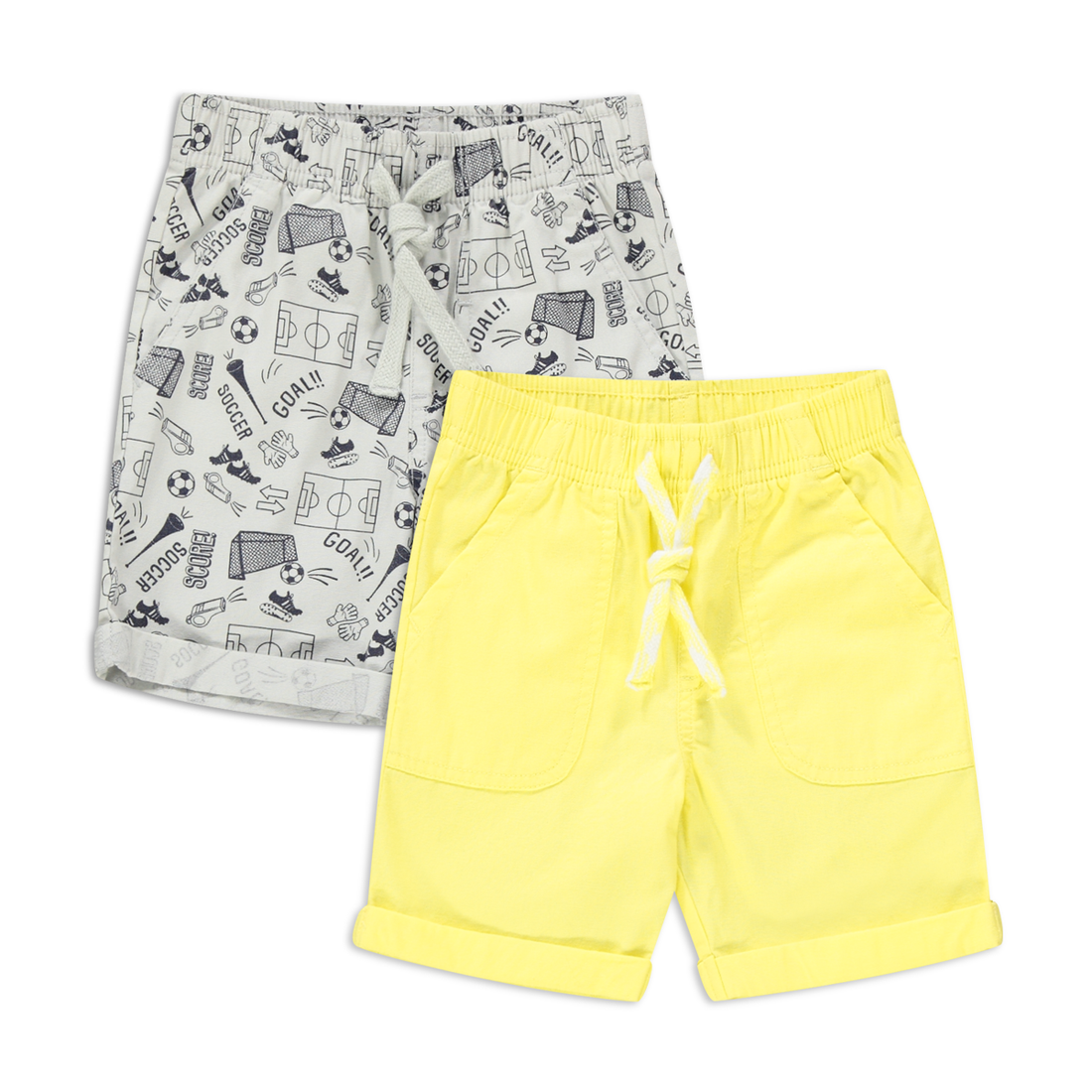 2 Pack woven shorts yellow-ASSORTED-6-12 MTHS