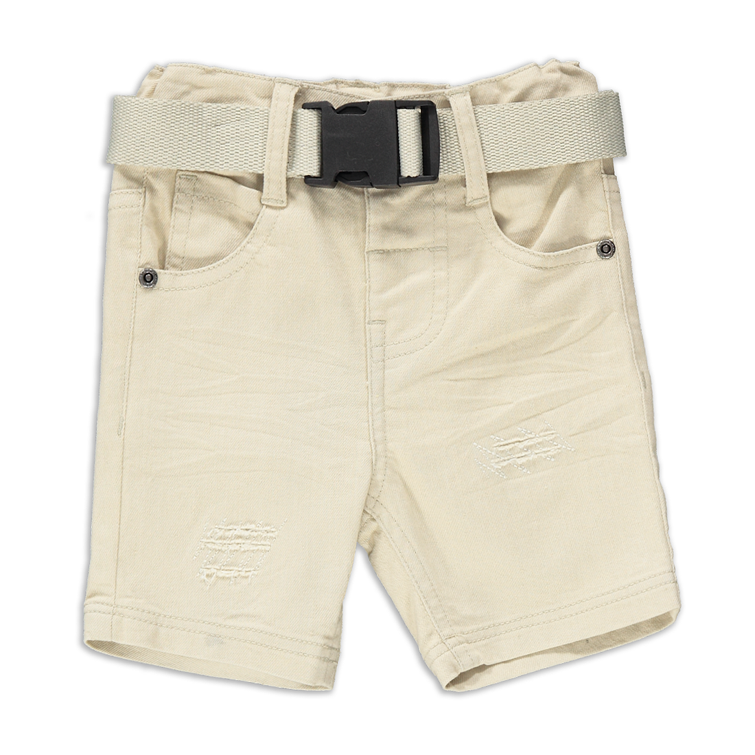 Belted colour denim short-STONE-6-12 MTHS