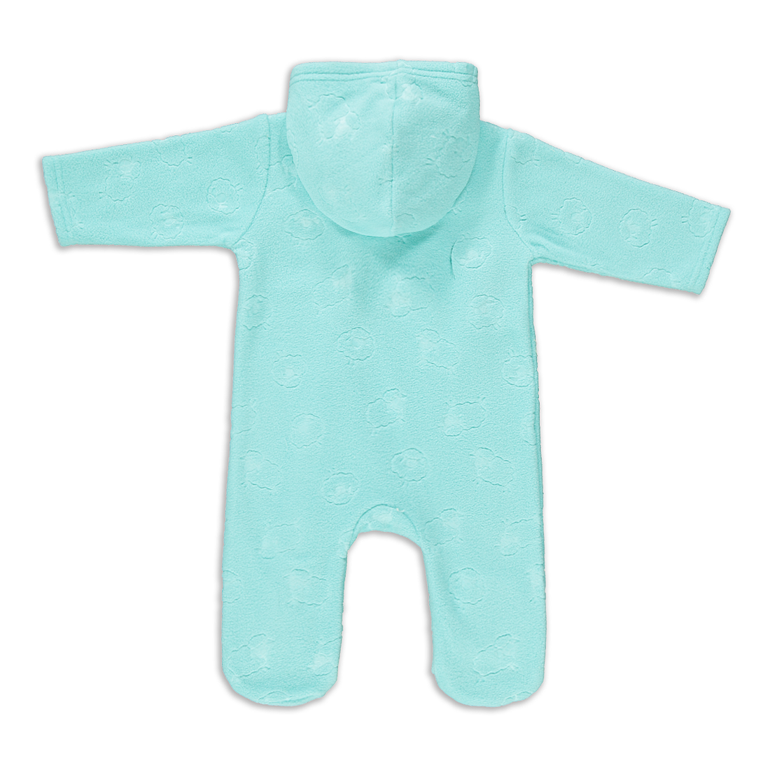 SHEEP AQUA EMBOSSED HOODED MF BG WITH ZIP UNI-AQUA-0-3 MTHS