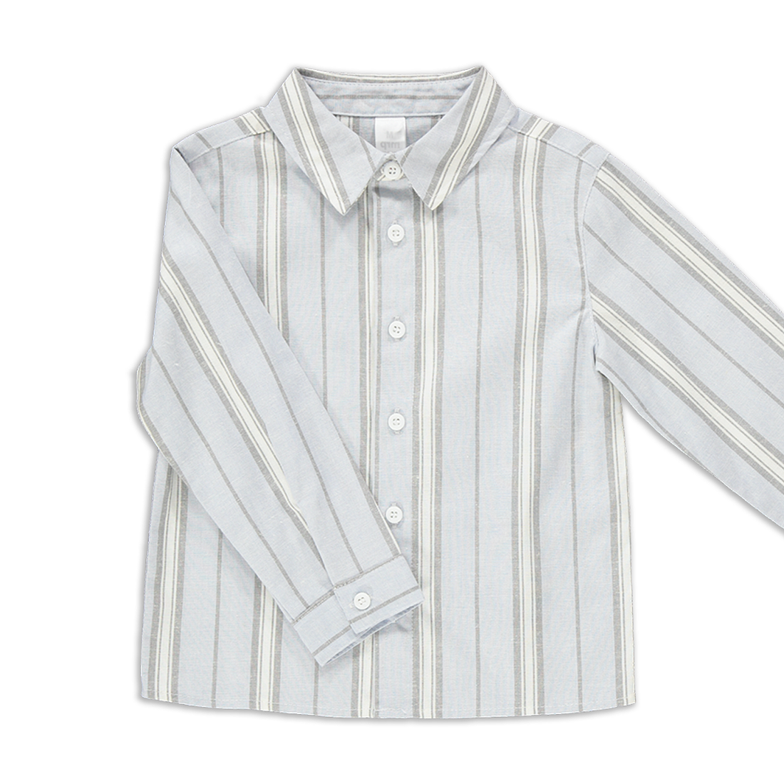 Stripe linen long sleeve shirt white and blue-WHITE-2-3 YRS