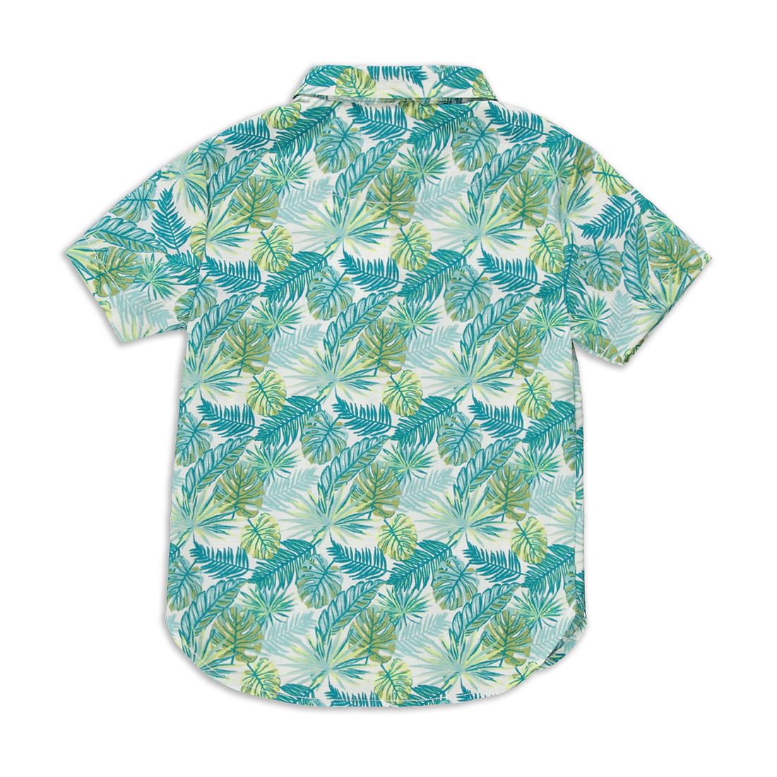 Tropical tree print seersucker shirt green-GREEN-2-3 YRS