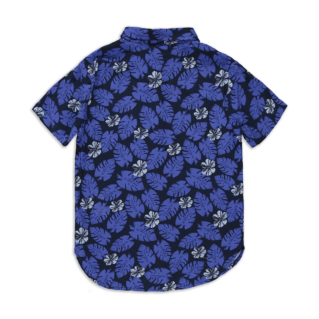 Hawaiian floral viscose shirt blue-COBALT-2-3 YRS