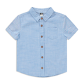 Linen shirt indigo blue-INDIGO-2-3 YRS