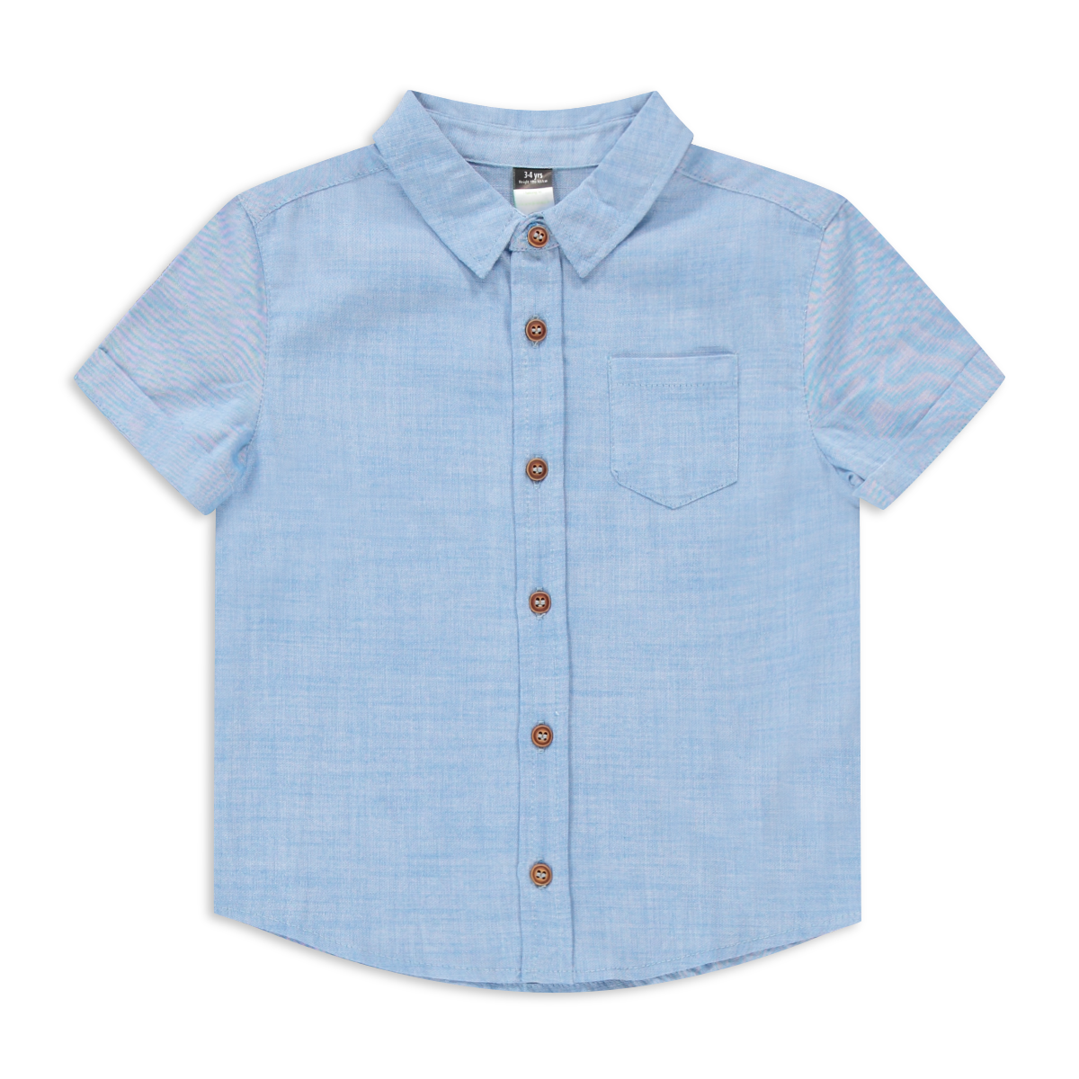 Linen shirt indigo blue-INDIGO-2-3 YRS