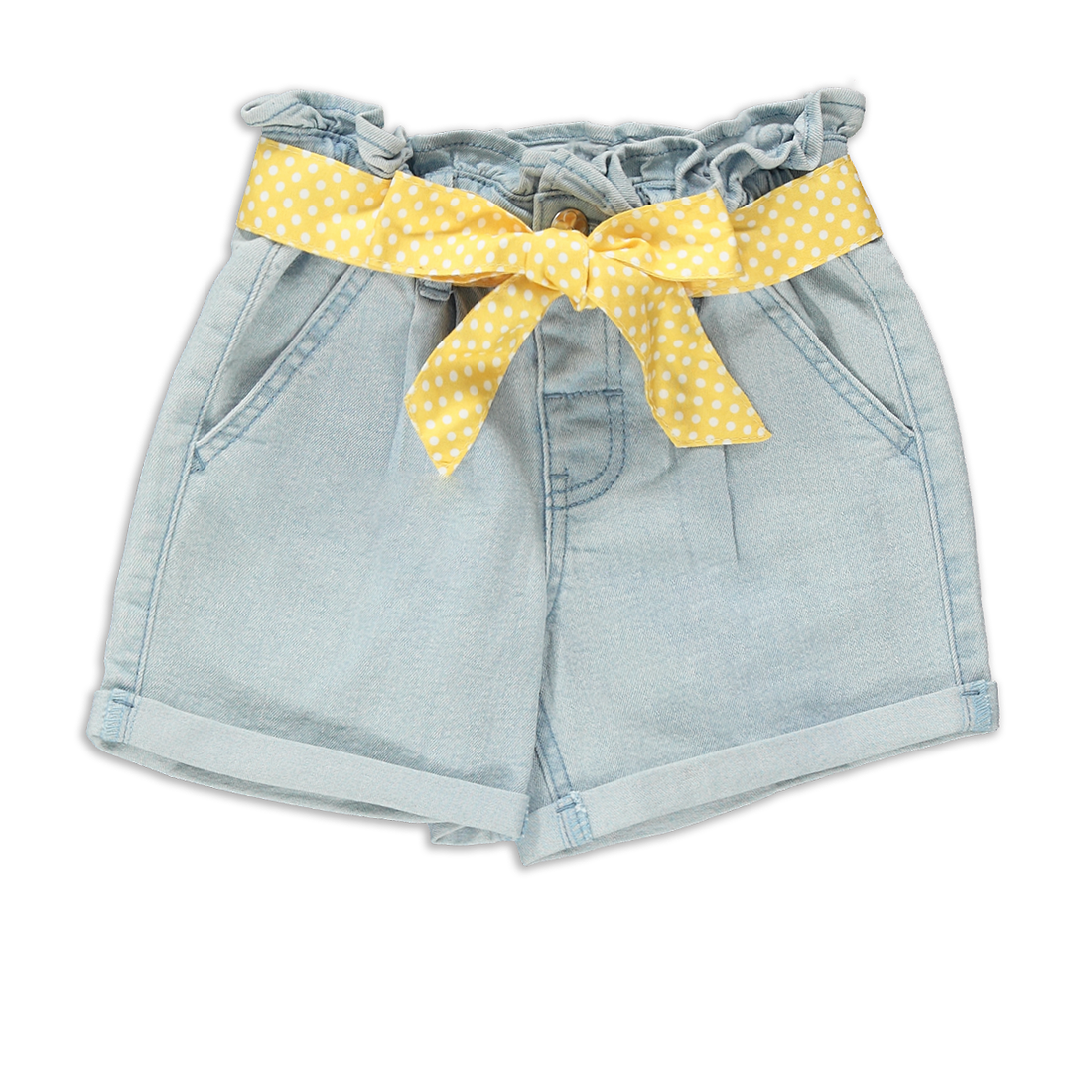 BELTED DENIM SHORTS MID BLUE-MID BLUE-3-4 YRS