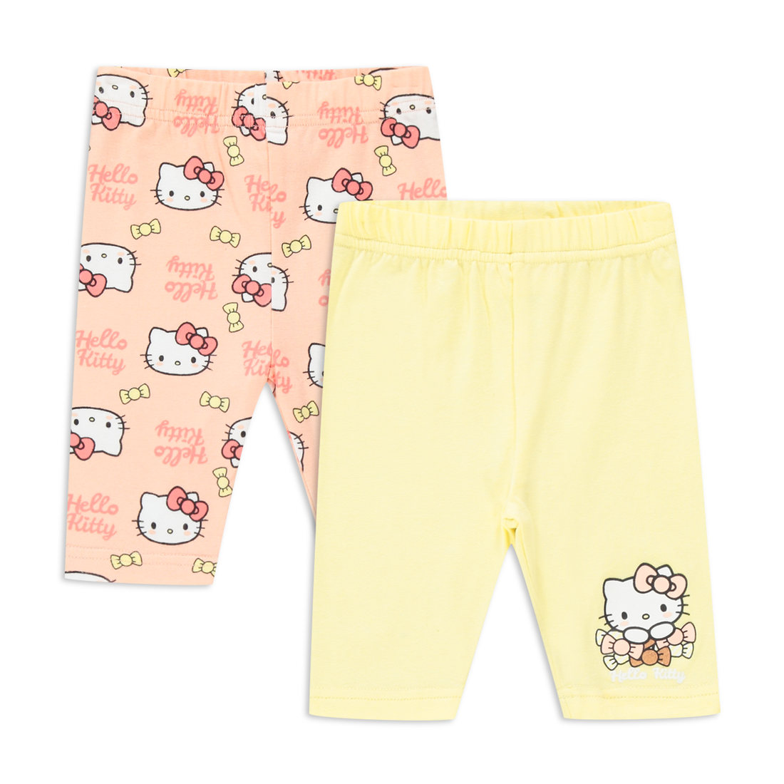 2 Pack Hello Kitty leggings peach banana-LEMON-6-12 MTHS