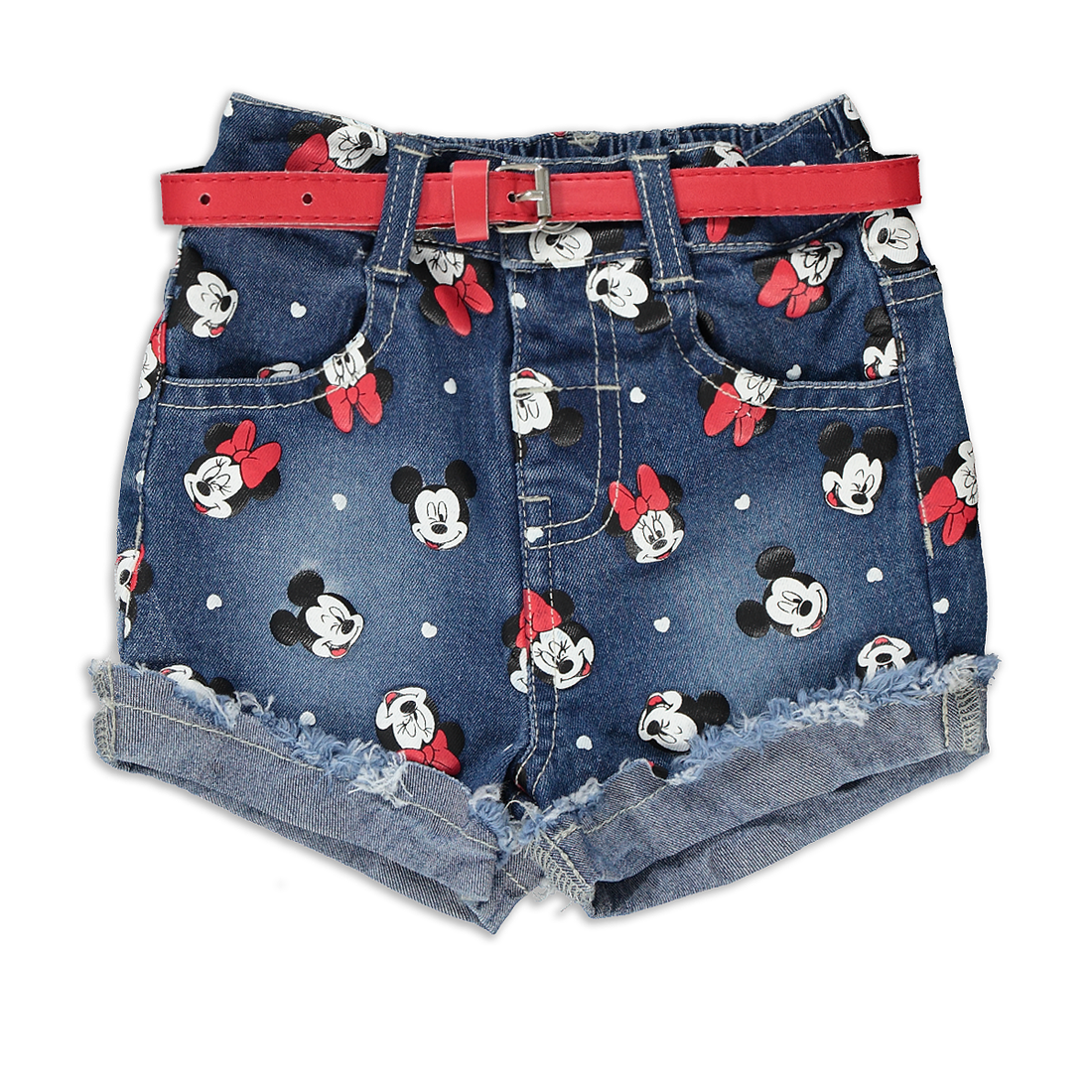 Printed Minnie denim short dk wash-NAVY-12-18 MTHS