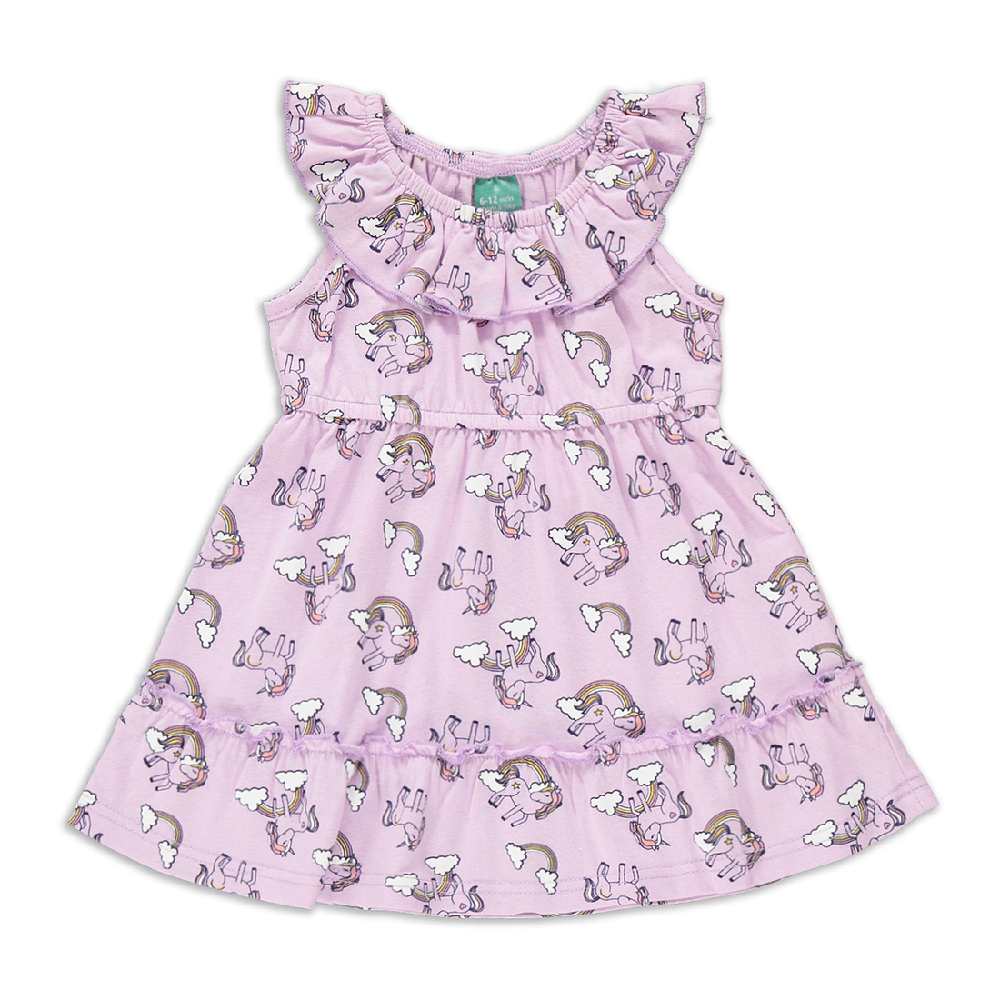 Unicorn print bardot dress orchid-LILAC-6-12 MTHS