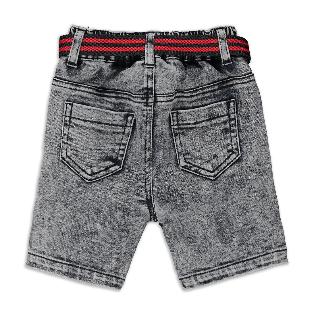 Spiderman belted denim short black wash-BLACK-6-12 MTHS