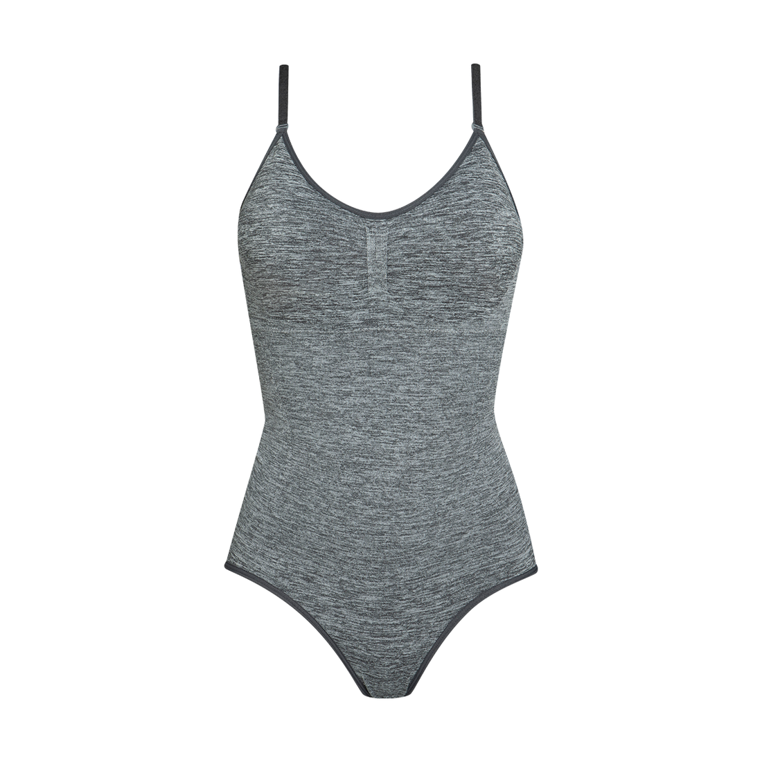 Shapewear strappy bodysuit charcoal melange-CHARCOAL-S