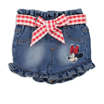 Minnie tie belted short dark denim red-NAVY-6-12 MTHS