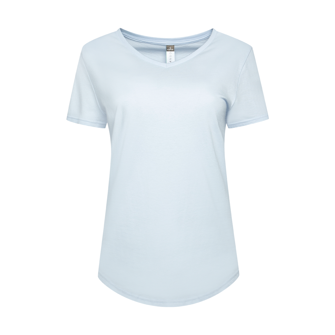 PL SSLV V-NECK COTTON T-SHIRT SUPER LIGHT BLUE-LIGHT BLUE-M