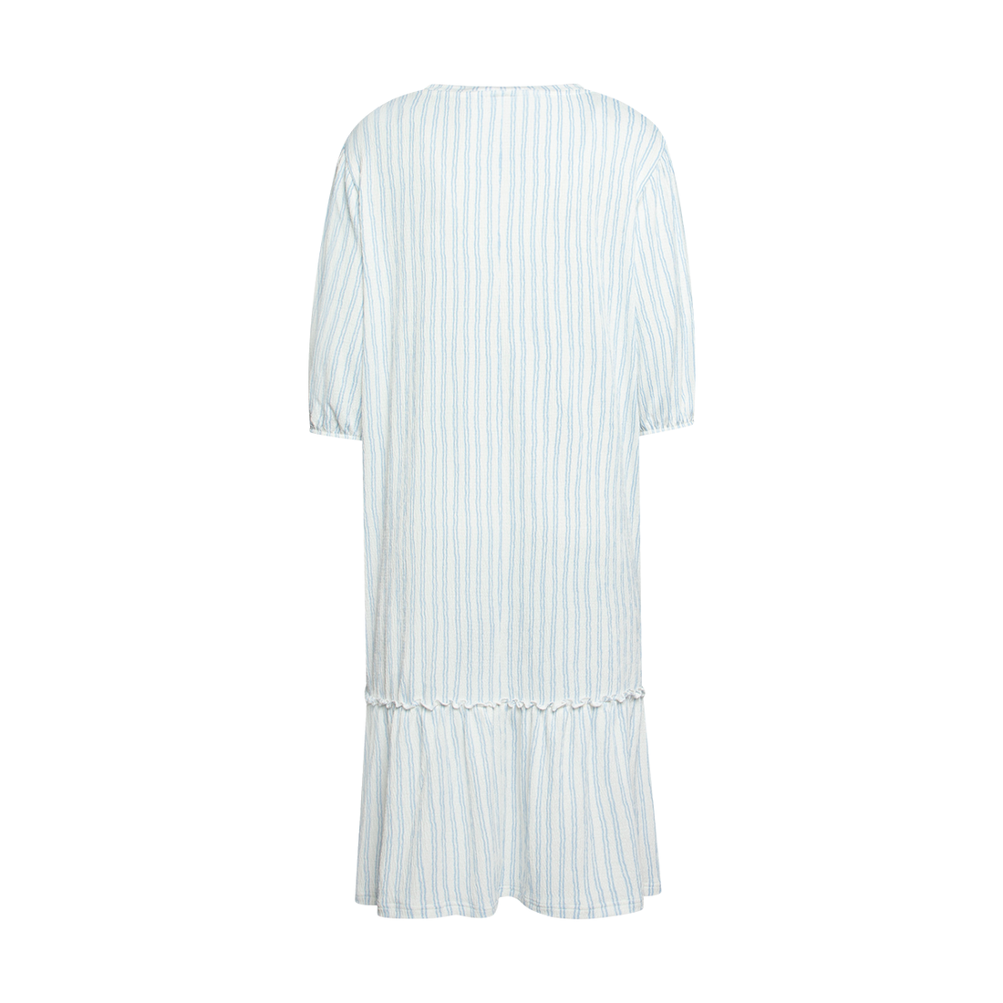 LIGHT BLUE STRIPE DORIS KNIT DROPPED HEM FASHION D-WHITE-M