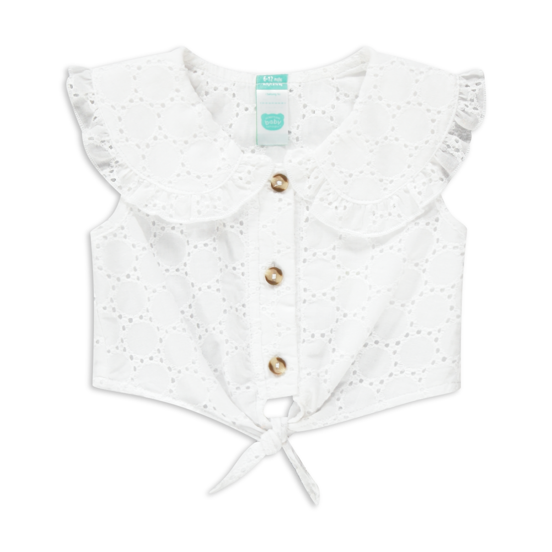 anglaise tie front shirt white-WHITE-12-18 MTHS