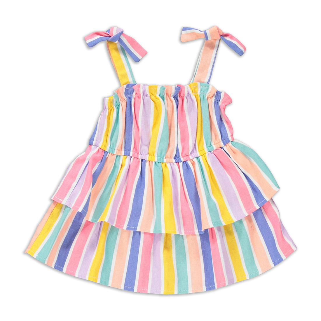 multi stripe linen blend tiered cami multi-coloure-ASSORTED-12-18 MTHS