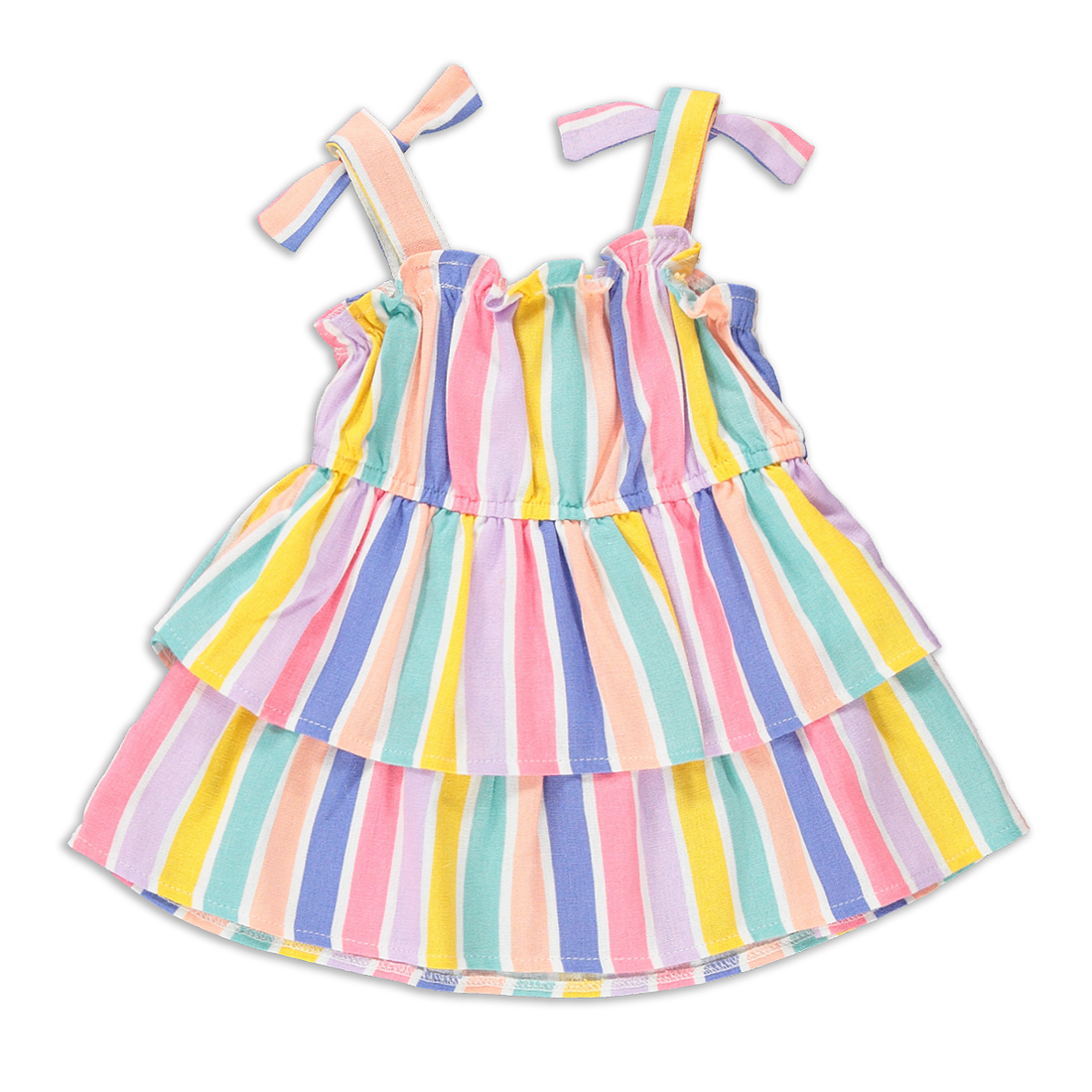 multi stripe linen blend tiered cami multi-coloure-ASSORTED-12-18 MTHS