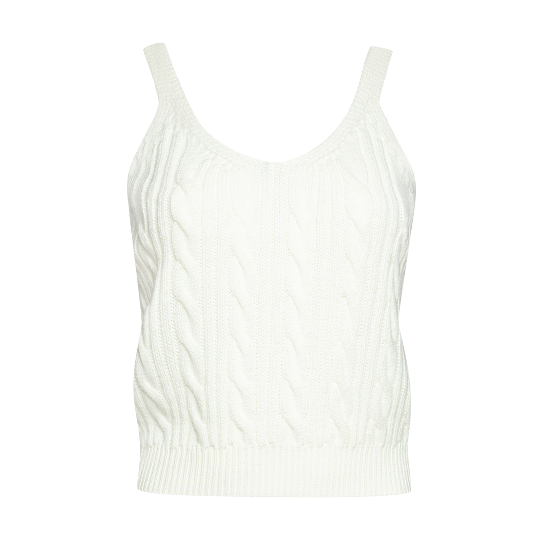 Milk cable cami Fashion Knitwear-MILK-XS