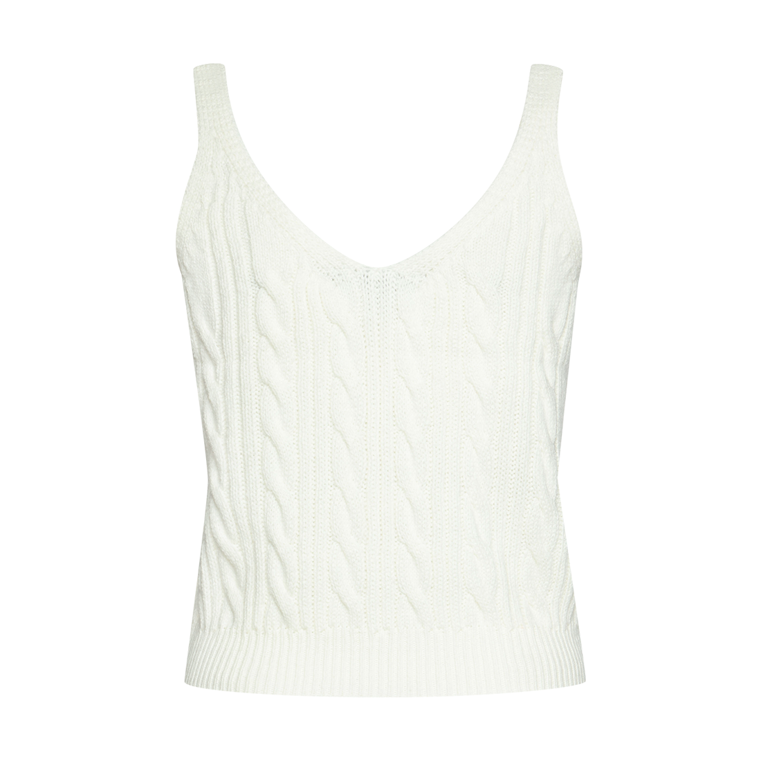 Milk cable cami Fashion Knitwear-MILK-XS