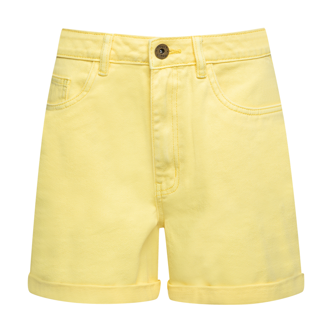 Denim mom jean shorts primrose yellow-YELLOW-38