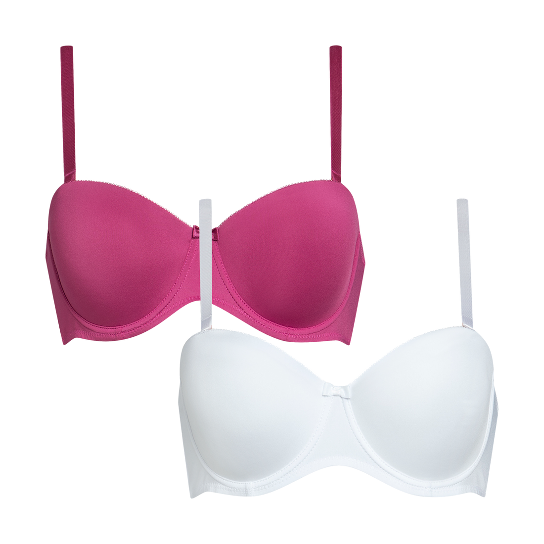 2 PACK MULTIWAY BRA SANGRIA WHITE-MID PINK-34 B