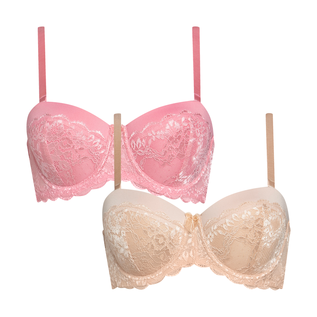 2 PACK MULTIWAY LACE SMOKED PINK SKIN-MID PINK-34 B