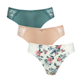 3 PACK BIKINI LACE FLORAL SAGE SKIN-ASSORTED-L