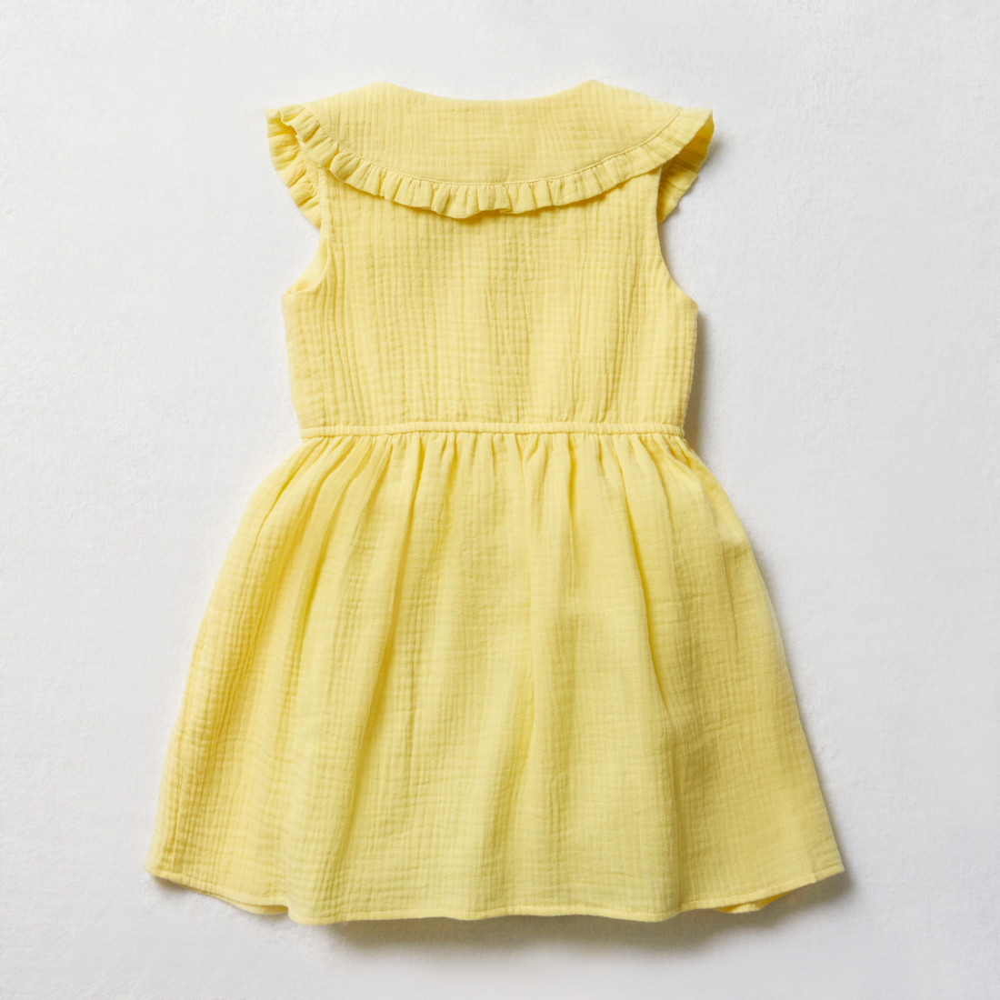 Textured Collar Dress Lemon-LEMON-2-3 YRS