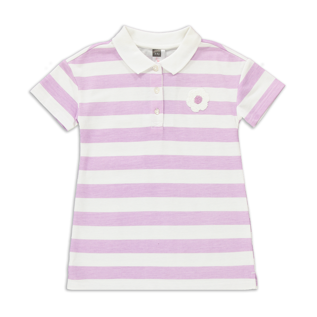 Stripe Johnny Collar Dress Lilac-LILAC-2-3 YRS