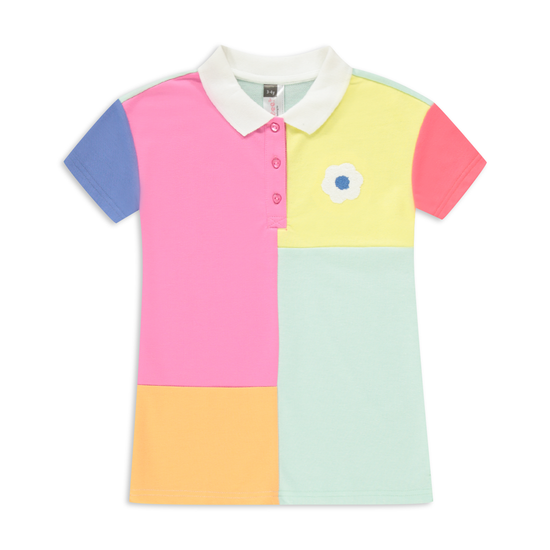 Colourblock Johnny Collar Dress Multi-MULTI-2-3 YRS