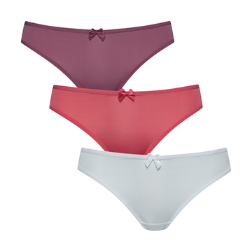 3PACK BIKINI CORAL MAUVE WHITE CERISE-MAUVE-M