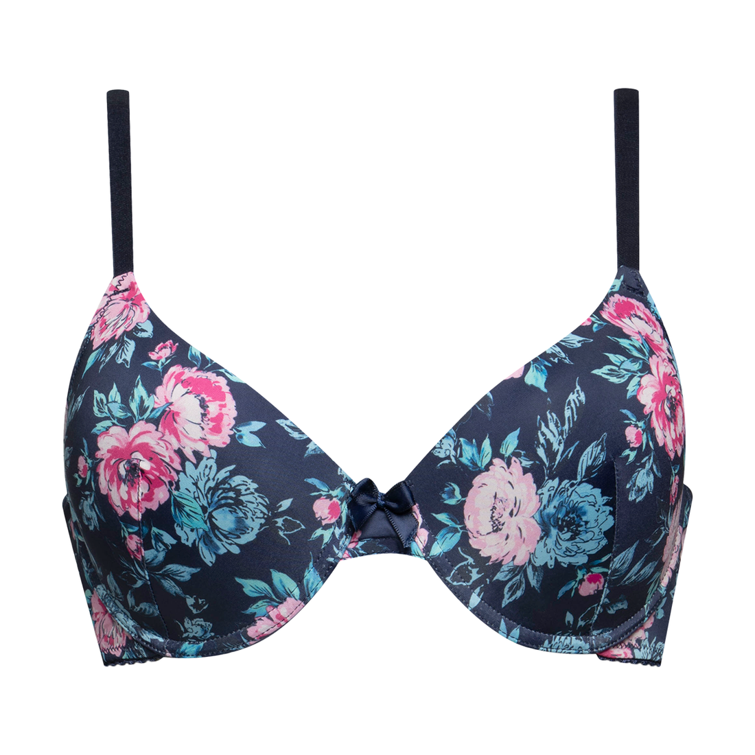 2 Pack t-shirt bra sml floral charcoal-ASSORTED-36 B