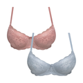 2 PACK BIG BALCONETTE LACE ICE BLUE TAN-LIGHT BLUE-38 D