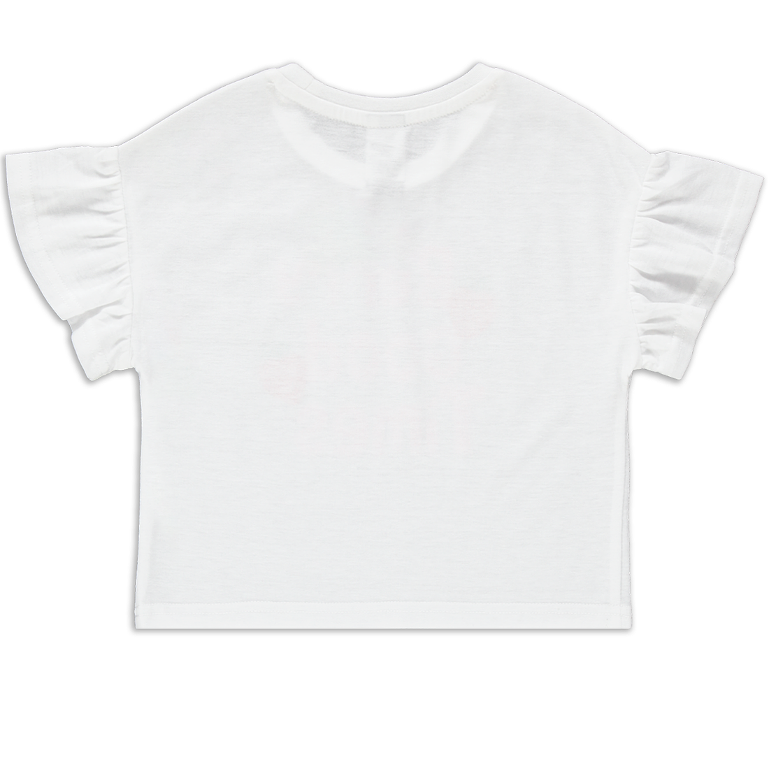 Frill sleeve top slogan white-WHITE-2-3 YRS