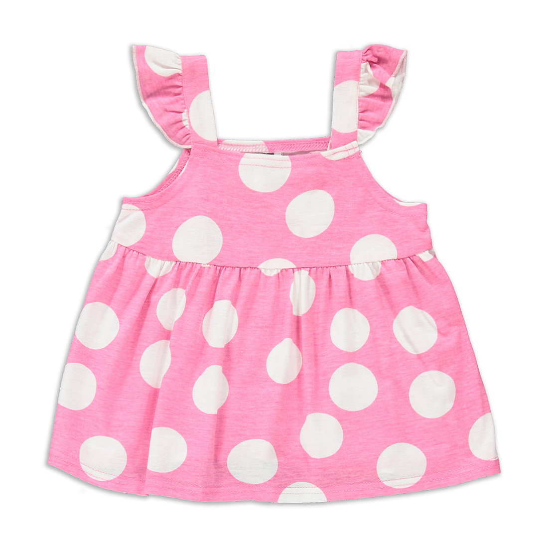 Frill vest spot print pink-MID PINK-2-3 YRS