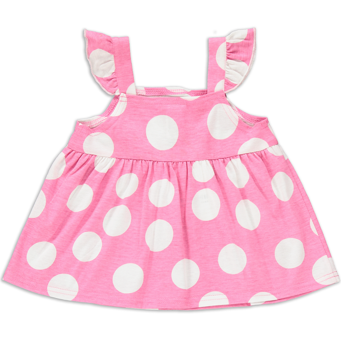 Frill vest spot print pink-MID PINK-2-3 YRS