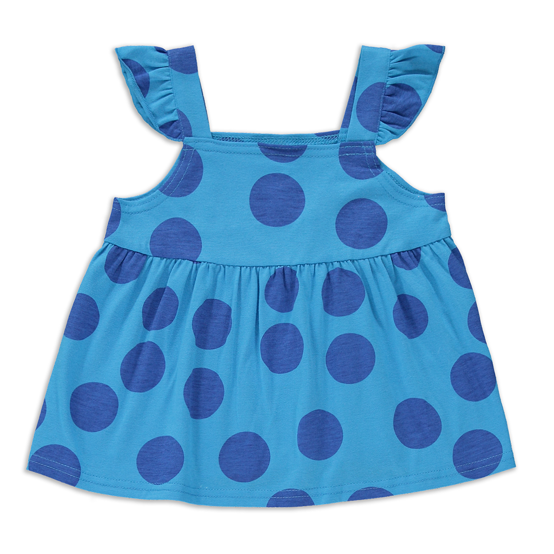 Frill vest spot print blue-MID BLUE-2-3 YRS