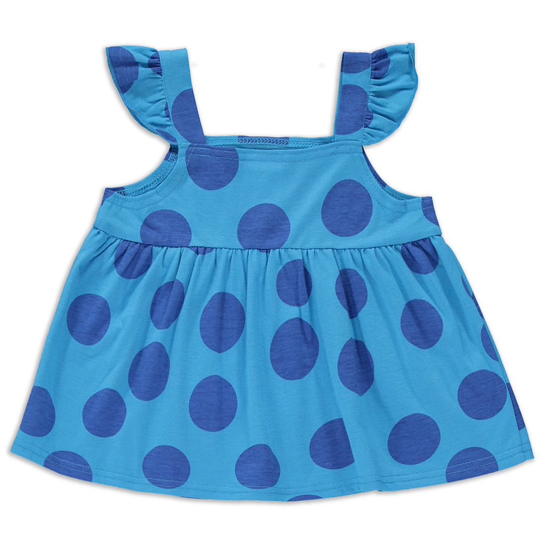 Frill vest spot print blue-MID BLUE-2-3 YRS