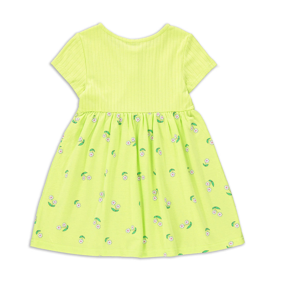 Ditsy Floral Combo Dress Lime Green-LIME-3-4 YRS