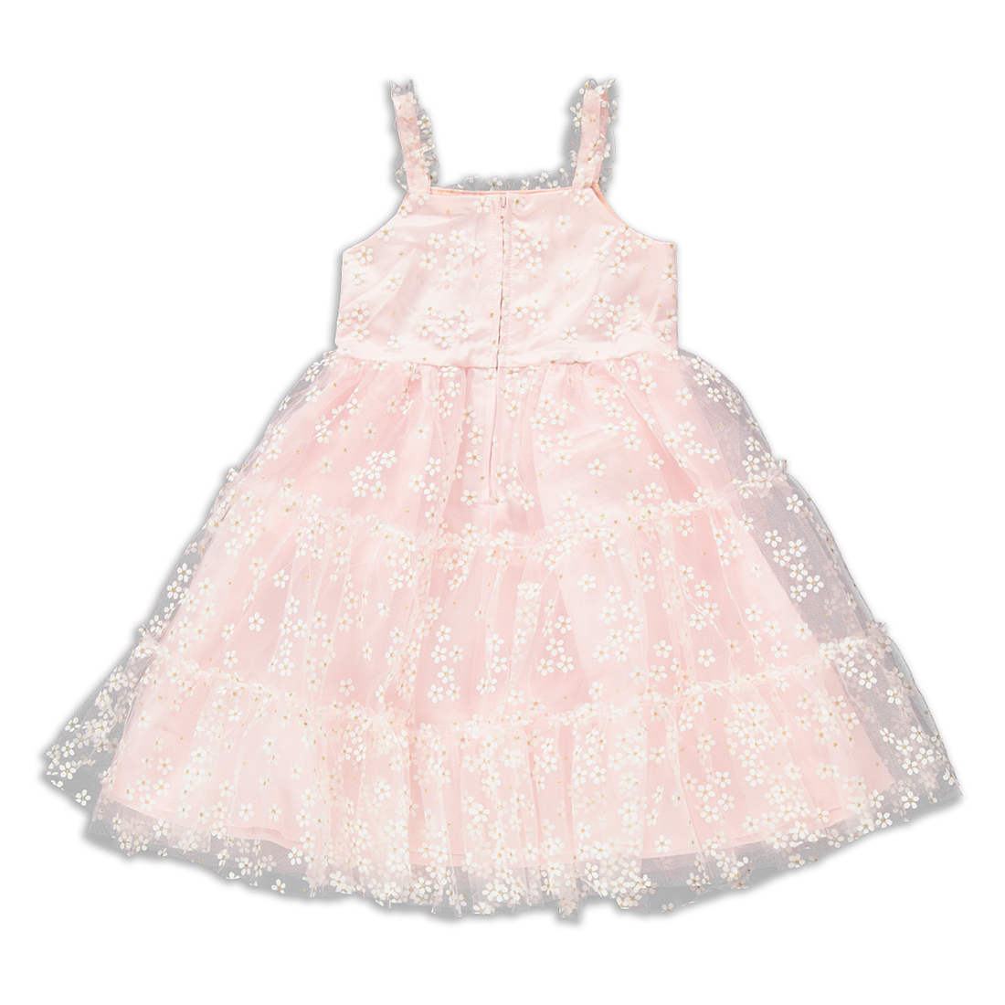 Floral Tiered Strappy Dress Light Pink-LIGHT PINK-5-6 YRS