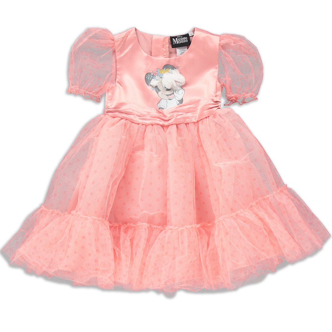 Minnie Mouse puff sleeve tulle dress rose-DUSTY PINK-2-3 YRS