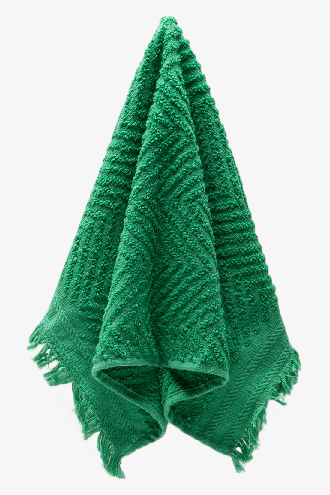 APPLE TEXTURE FRINGE GUEST TOWEL-GREEN-30X50 CM