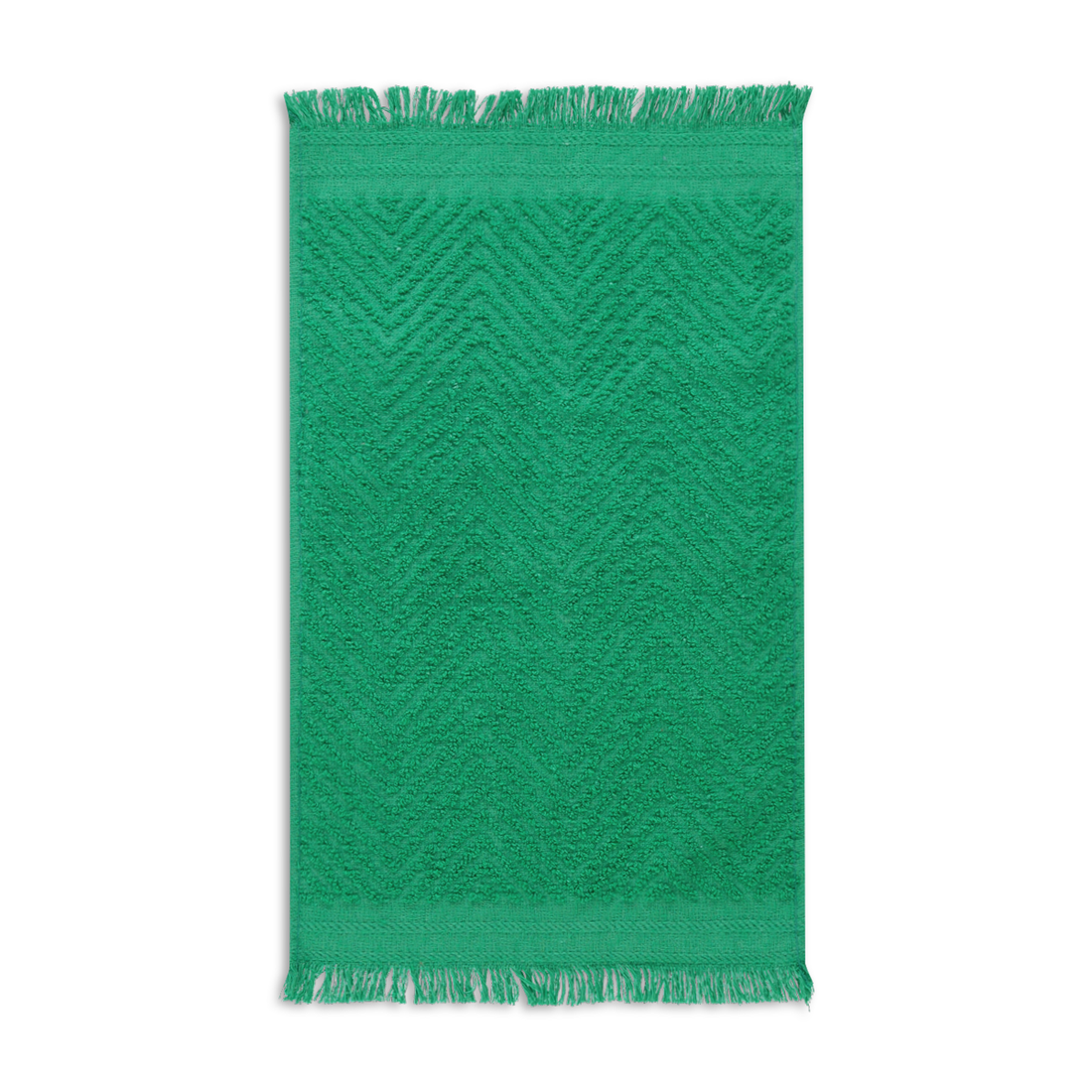 APPLE TEXTURE FRINGE GUEST TOWEL-GREEN-30X50 CM