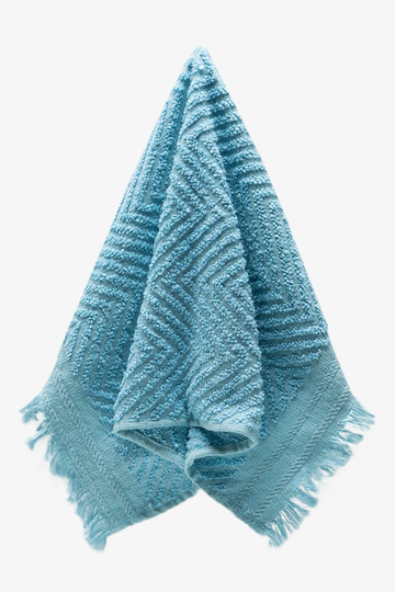 AQUA TEXTURE FRINGE GUEST TOWELS-AQUA-30X50 CM