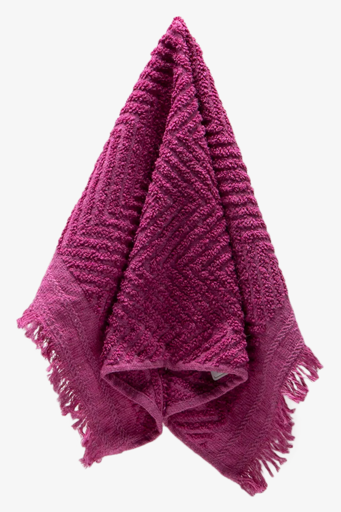 HOT PINK TEXTURE FRINGE GUEST TOWELS-MID PINK-30X50 CM