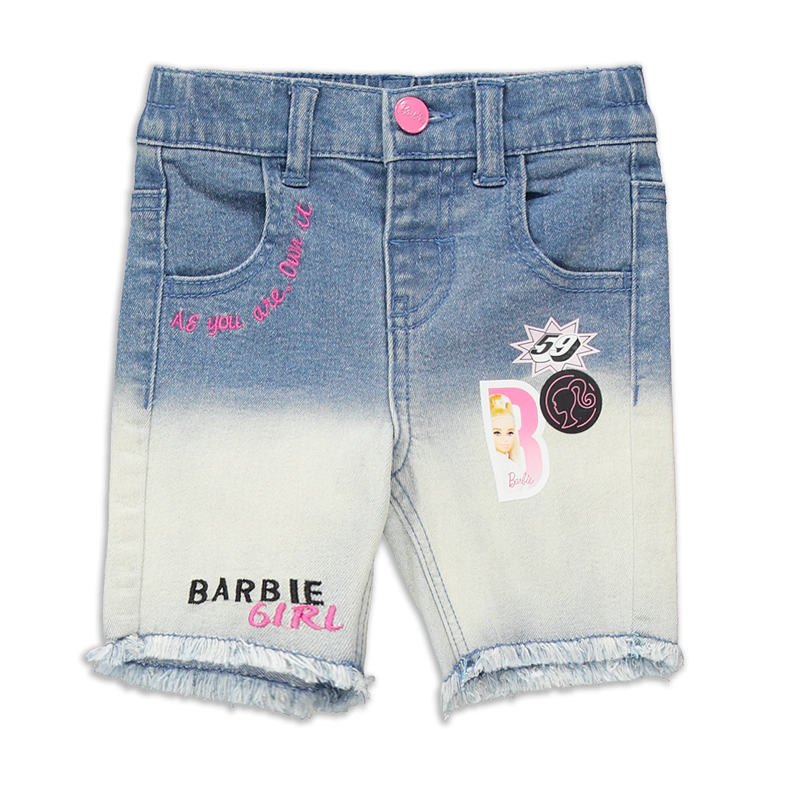 BARBIE BERMUDA TIE DYE SHORTS BLUE-MID BLUE-3-4 YRS