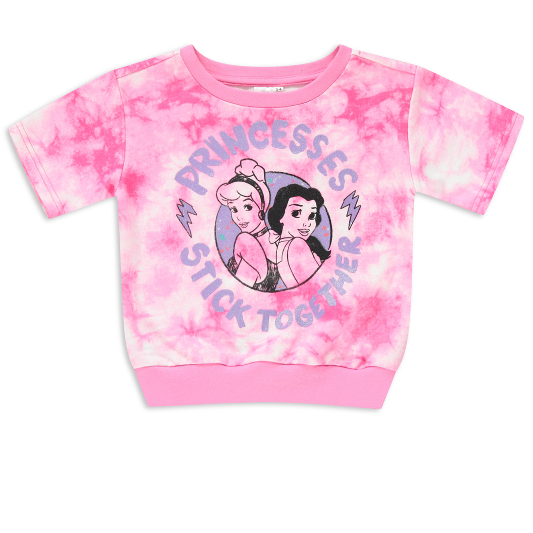 Disney Princesses tie dye sweat set pink-MID PINK-2-3 YRS