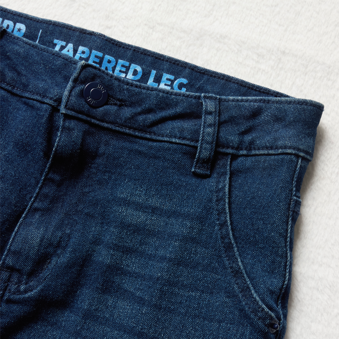 Tapered stretch basic denim trouser mid blue-MID BLUE-9-10 YRS