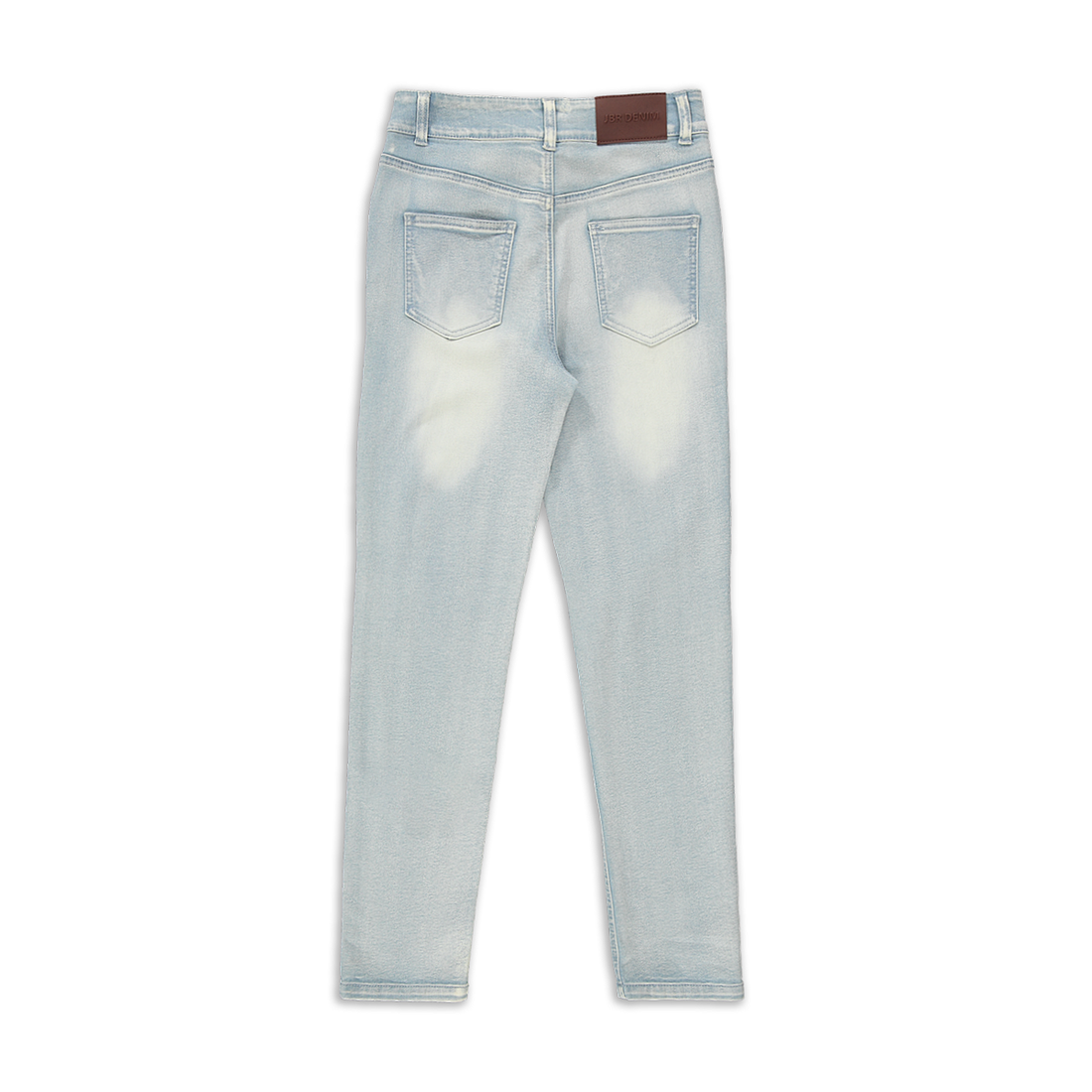 Ripped tapered trouser styled denim bleach-LIGHT BLUE-9-10 YRS