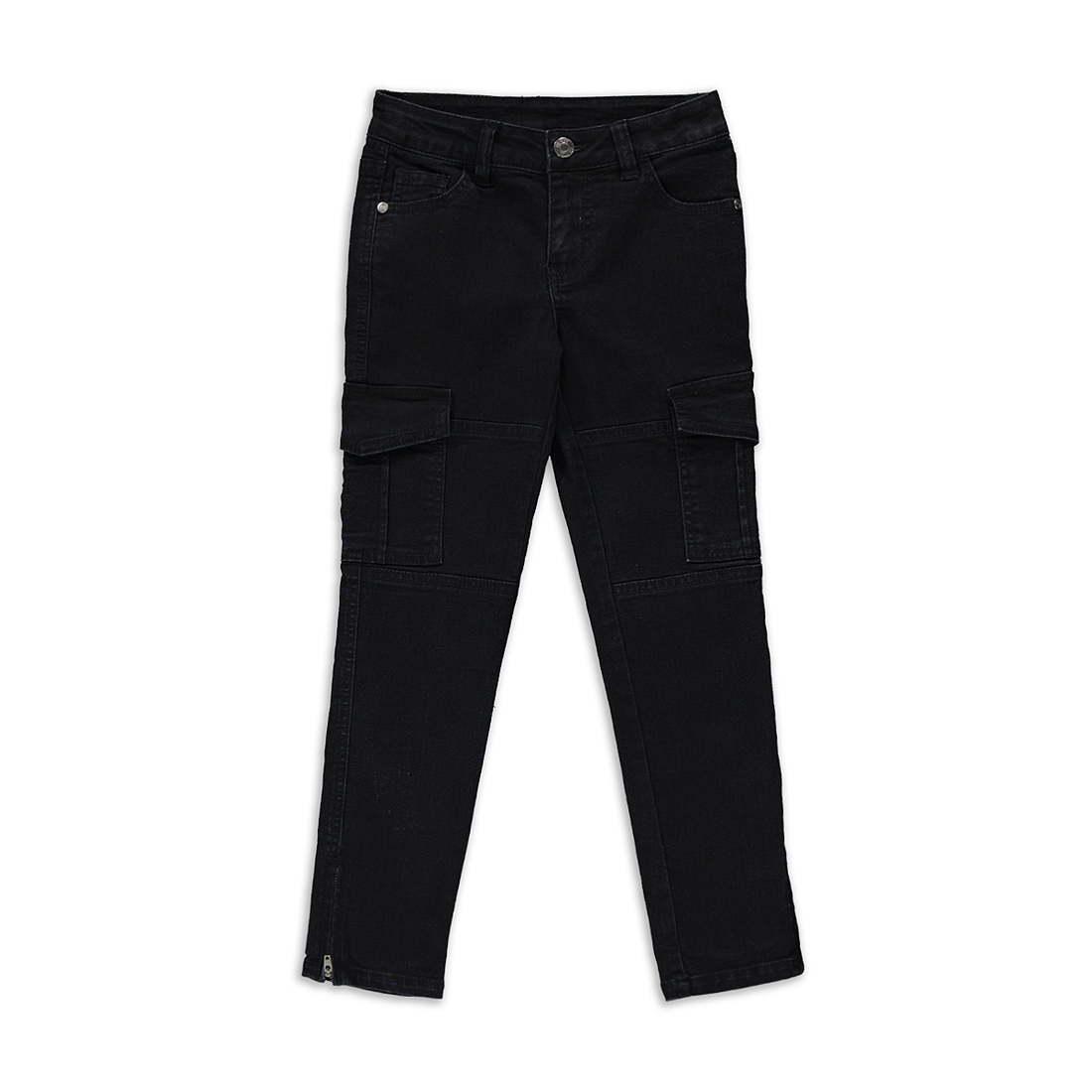 Cargo trouser styled denim indigo-INDIGO-9-10 YRS