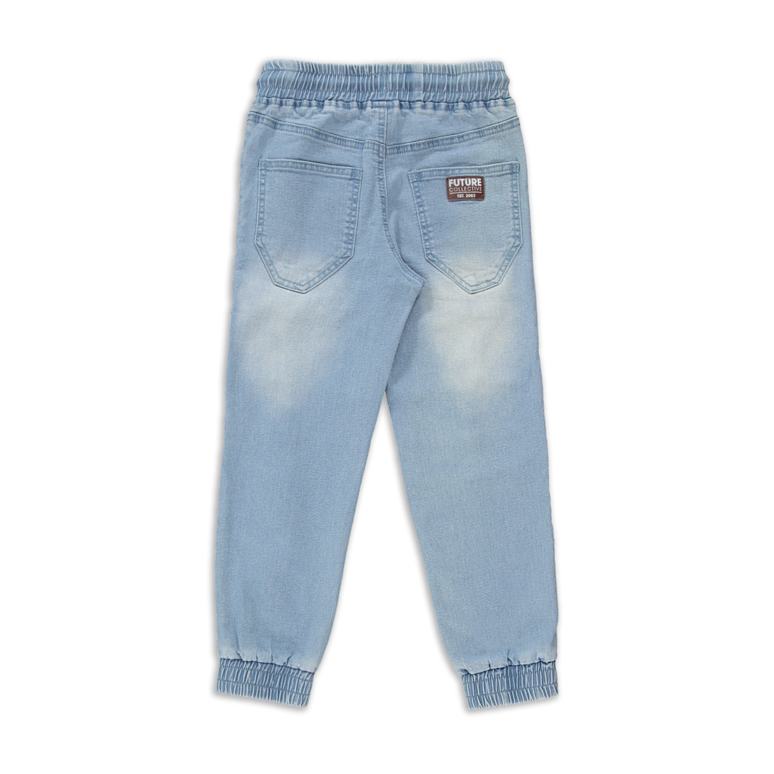 Ripped jogger trouser styled denim bleach-LIGHT BLUE-9-10 YRS